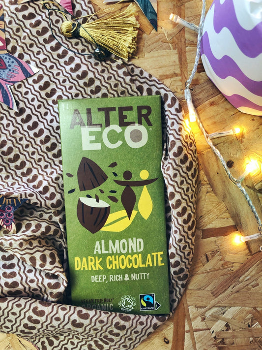 AlterEco Fairtrade & Organic Dark Chocolate Almond 100g